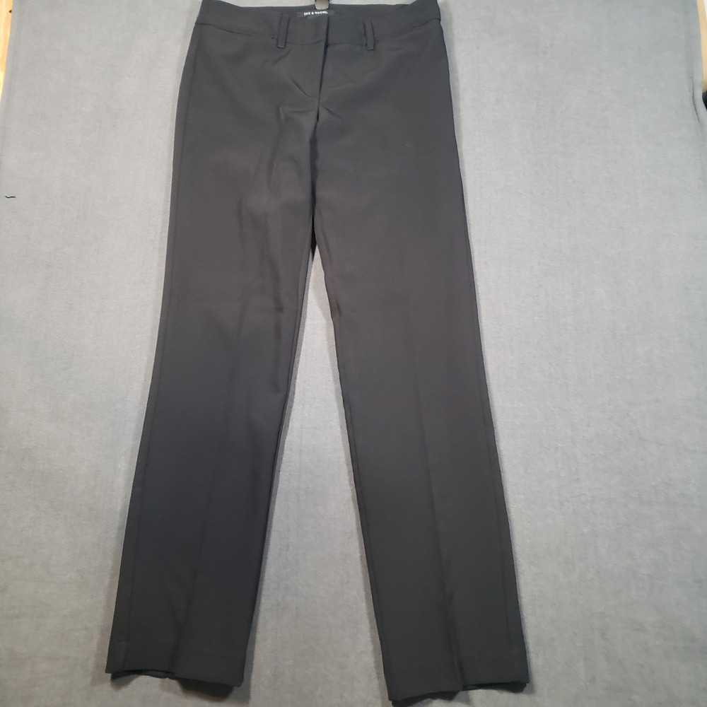 Zac & Rachel Dress Pants Womens 6 Black Straight Leg Stretch Work Trousers